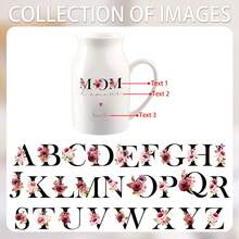 1pc Customized Flower Vase For Mom/Grandma, Mother's Day Gift, Birthday Present From Grandchild, Ceramic Planter, Gift For Her, Home Decor - White - View 3