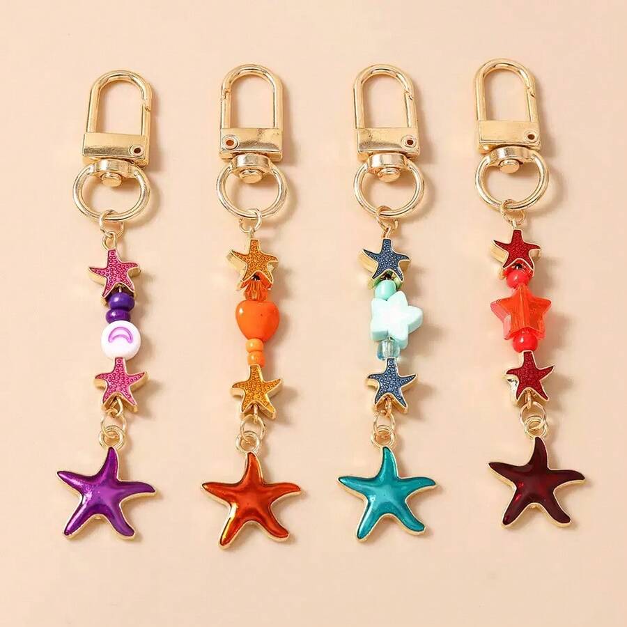 1pc Fashionable Starfish Summer Style Versatile Minimalist Luxury Bag Charm - Multicolor - View 1