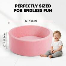 Soft Memory Sponge Foam Ball Pit For Toddlers & Babies – Large Indoor Outdoor Playpen, Kids Ball Pool, Activity Center Gift For Infants Boys And Girls (Pink, Balls Not Included) - 粉色 - 查看 3