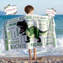 Personalized Children's Beach Towel, Custom Letter Combination And Fun Beach Pattern Design, Exclusive For Children, Girls, Boys, Adults, Quick Drying Custom Towel, Suitable For Beach, Pool, Bathroom, Exclusive Gift - Multicolor - View 14