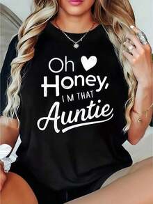 Camiseta clásica de 1 pieza para mujer con estampado de corazón y la palabra ía, camisetas, top blanco, camisetas gráficas para mujer, camiseta unisex casual de cuello redondo, tela de punto ligera, lavable aáquina, para primavera/verano/otoño, Navidad, Día de San Valentín, Día de la Madre, camiseta de verano. - Negro - Ver 7