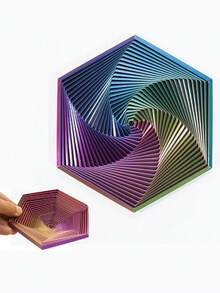 1 brinquedo antiestresse em espiral hexagonal impresso em 3D, criativo, divertido, colorido e interativo, para relaxamento dos dedos de adultos. Ideal como presente de aniversário, formatura ou outras ocasiões especiais para familiares e amigos. - Multicolorido - Ver 7