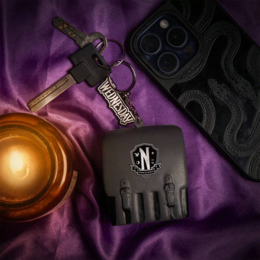 Wednesday Addams Coffin Squishy Keychain, MGM Official Licensed Dark Aesthetic Bag Pendant, Gothic Ornament For Fans - Coffin-shaped Box Charm - View 1