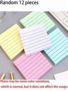 1200pcs Transparent Line Sticky Notes, 12 Packs Transparent Line Sticky Notes, Size 3x3 Inches, Aesthetic And Practical, Suitable For School And Office Supplies, Back To School Essential - 3in:3in - View 20
