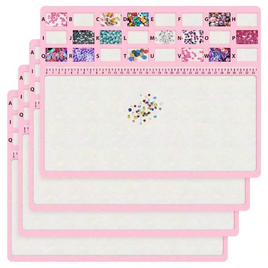 KLONKEE Bead Mat, Large Rectangular Felt Bead Mat, Soft And Perfectly Stable, Flocked Surface, Felt Bead Design Board With Centimeter Letter Scale Bead Tray Bead Mat, Independent Grid, Convenient And Practical, Used For Jewelry Making, Beads And Craft Bead Mat Products