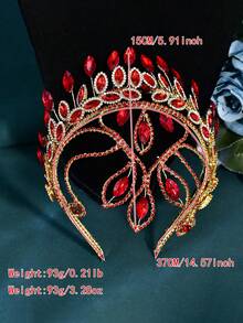 Luxurious Crystal Crown Headband, Bridal Hair Accessory Suitable For Wedding And Party,Festival,Elegant - Multicolor - View 10