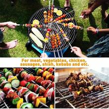 12PCS Kabob Skewers Flat Metal BBQ Barbecue Skewer 14" Long Stainless Steel Shish Kebob Sticks Wide Reusable Grilling Skewers Set For Meat Shrimp Chicken Vegetable, 12 Pack - 14 Inch (12Pack) - View 2