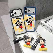 This Disney Mickey Mouse Pattern Lanyard Phone Case Features A Strong Magnetic Closure And Full Coverage Of Acrylic And TPU Material. It's Shockproof, Lightweight, And Suitable For IPhone17/16/11/13/15/15 Plus/15 Pro/15 Pro Max/12/14 Pro Max/11 Pro Max/12 Pro/12 Pro Max/13. It's A Popular Birthday Gift, Business Gift, Durable, Stain-Resistant, And Fingerprint-Resistant New Phone Case For Men And Women. It Also Includes A Mickey Mouse Phone Case And Mickey Mouse Doll Bracelet. Compatible With SamsungGalaxy S20, S21, S22, S23, And S24 Series. It's The Perfect Gift For Friends And Family. This Stylish Phone Case Is Fun, Lightweight, And Durable. IPhone17 Pro Max Phone Case, Minnie Phone Case. - Clear - View 2