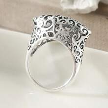 1pc Vintage Asymmetrical Angled Ring, Suitable For Women. This Is An Ideal Jewelry Gift For Weddings, And A Perfect Present For Her. - Silver - View 6