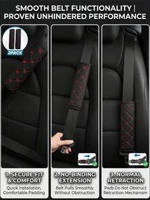 2pcs/1pc Universal Car Seat Belt Shoulder Pads - Breathable Leather Shoulder Strap Protectors, Soft Seat Belt Covers, Protect Neck And Shoulders, Ideal Car Interior Accessory For Most Car Models - Type a - View 5