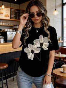 Women T-Shirts - Black - View 2