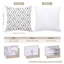 Bộ 4 vỏ gối phong cách Bohemian màu xám xanh in họa tiết hoa văn Mandala hình học [Không kèm ruột gối], kích thước 17.7*17.7in (45*45cm)/19.69*19.69in (50*50cm)/15.75*15.75in (40*40cm), [In một mặt], Chất liệu polyester, Vỏ gối sofa họa tiết hình thoi hình học màu xanh lá cây, Trang trí phòng, Trang trí nhà cửa, Trang trí phòng ngủ, Đồ trang trí phòng cho sofa, phòng khách, phòng ngủ, xe hơi, văn phòng, khách sạn, nhà nghỉ, Món quà hoàn hảo cho gia đình và bạn bè - Nhiều màu - Xem 2