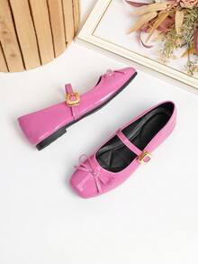 Wide Toe Box Mary Jane Shoes, New Arrival Versatile Design Suitable For All Seasons, Size 34-44 - Pink - View 5