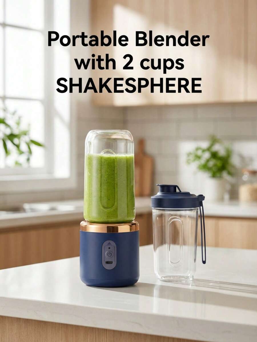 LEVIATECH 1pc Portable Mini Rechargeable Juicer Cup, Multi-Function Juice Blender, Shake Cup