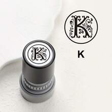 1pc Black Photosensitive Stamp, Automatic Re-Inking, 26 English Letters, Retro Cursive Font, Suitable For Scrapbooking, Greeting Cards, Gift Packaging, Etc. - L - View 22