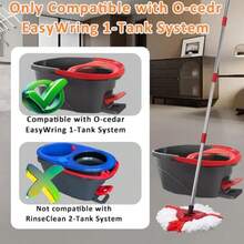 Spin Mop Ead Replacement  Ocedar 3 Microfir Mop Ead 1 E 1 Mop Andle 30-58in Coo Mops Set Compate Wit O-Cedar EaW Microfir Spin Mop (1 Tank Stem) - như hình ảnh - Xem 2