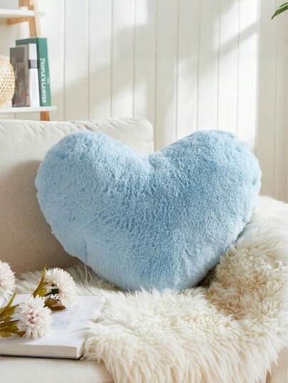 1 chiếc gối nhung hình trái tim màu hồng, chất liệu lông giả siêu mềm mại, dễ thương, trang trí phòng ngủ nữ, gối mùa xuân/hè, quà tặng cho phái nữ, gối trang trí nhà cửa, trang trí phòng, quà tặng tiệc tùng, quà tặng Ngày của Mẹ