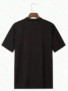 con estampado digital de lazo rojo con corazones Camiseta de mujer con cuello redondo temática romántica 220 gramos 1 unidad de 100% algodón estilo moderno diseño casual - Negro - Ver 3