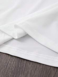 Camiseta de mujer: 1 pieza de camiseta de manga corta con cuello redondo y estampado de yoga para mujer, casual y cómoda, adecuada para el uso diario. El estampado moderno y el diseño cómodo de cuello redondo se combinan para hacerla la elección perfecta para tu verano. - Blanco - Ver 3
