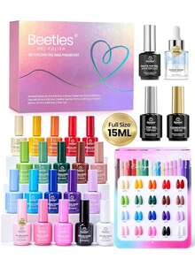 Beetles Gel Polish Set - 20 Colors 15ML Pink Yellow Blue Spring Colors Gel Set With Base Top Coat UV LED Lamp Salon DIY At Home Nails Gifts For Women - Everyday Muse[Upgraded Packaging] - 查看 8