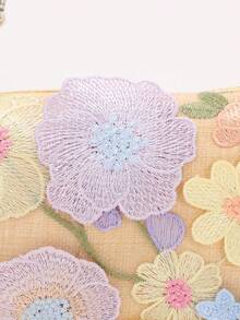 花卉刺繡迷你肩背包 可愛波希米亞風女用手拿包 日常約會海邊度假派對適用 - 黃色 - 查看 6