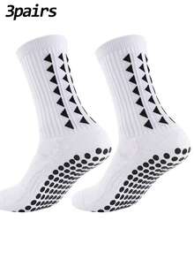 3/6双装男女通用波点防滑足球袜，透气耐穿跑步瑜伽健身运动袜 - 彩色 - 查看 14