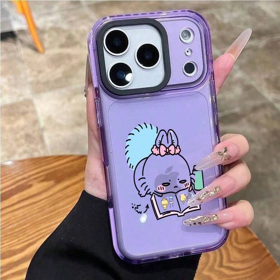 スマホケース：シンプル プリント レディース スマホケース おしゃれデザイン 対応17pro Max/17pro/17/11/12/13/14/15/15Pro/15PluS/15Pro Max/16/16Pro/16PluS/16Pro Max/MIN/X/XR  ソフト TPU 耐衝撃 傷防止 カメラレンズ保護 日常使い インスタ映え - 透紫 - チェックする 1