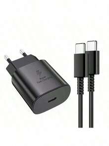Chargeur Type-C + Câble de données 1M | Parfaitement compatible avec les appareils Apple, les ordinateurs portables et les écouteurs, votre solution d'alimentation portable - Prise de type UE C (220-240 V) - Voir 8