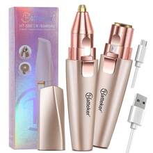 2-In-1 Rechargeable Facial Hair Remover & Eyebrow Trimmer: Electric Body Shaver With Built-In LED Light, Painless Women's Electric Shaver, Portable Bikini Trimmer. Wet & Dry USB Rechargeable Wireless Painless Electric Shaver With LED Display, For Legs, Underarms, Eyebrows, Upper Lip, Chin And Sensitive Areas - Multicolor - View 14
