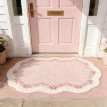 1pc Vintage French Asymmetrical Shaped Rug, Pink Pastoral Style Bedroom Decor Carpet, Living Room Rug, Bedside Rug, Doormat, Area Rug, Mat, Home Decor, Large Living Room Carpet, Room Decor, Washable Carpet - Multicolor - View 6