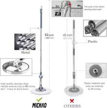Spin Mop Bucket Deluxe 360 Spinning Floor Cleaning System With 6 Microfiber Refill Heads, 62 Inch Extended Handle & 4 Wheels, Home Cleaning - 1 - View 7