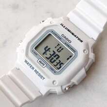 Đồng hồ Casio F-108WHC-7B mặt vuông màu trắng dành cho nữ, đồng hồ đeo tay kỹ thuật số phong cách retro với đèn LED, đồng hồ chống nước hàng ngày dành cho học sinh. - Một cỡ - Xem 3