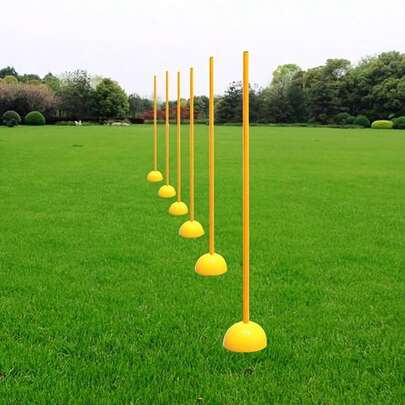 Yellow Football Agile Pole-PVC Agile Column Training Cone With Black End Cap, Suitable For Football Training, Obstacle Course, Team Building And Sports Equipment- Structure