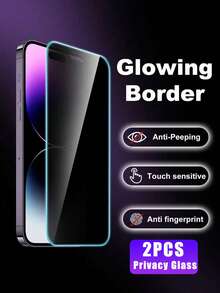 2 片装 - 蓝色夜光屏幕保护膜，气泡夜光膜，夜间轻松找到您的手机，个性化设计，护眼，超清晰，兼容所有保护壳，防刮擦，防震，全覆盖，易于安装，兼容 。 - 黑色 - 查看 39