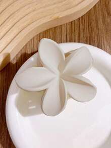 4个/1个装 女士黑色、白色、卡其色、棕色 8.5厘米/3.35英寸 纯色大号塑料花朵发夹，时尚百搭优雅简约风格，适合日常、休闲、派对、通勤、海滩、度假、发型设计、洗脸、化妆、夏季服装配饰 爪夹 沙滩发夹 - 彩色 - 查看 10