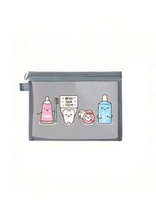 Túi đựng bàn chải đánh răng hoạt hình dễ thương - Túi đựng mỹ phẩm lưới "Đánh răng", Túi đựng dụng cụ chăm sóc răng miệng di động, Túi đựng mỹ phẩm lưới trong suốt - Nhiều màu - Xem 14