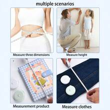 1pc Body Measuring Tape, Cute Mini Retractable Soft Tape Measure, High Precision Multi-Function, 60 Inch/150cm Length, Suitable For Waist, Bust, Hip, Height, Clothing, Household Measurement - Multicolor - View 10