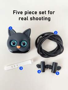 Set de 5 protectores de cable con forma de gato lindo, compatibles con cargadores Apple de 18W/20W, anti-doblado - Multicolor - Ver 7