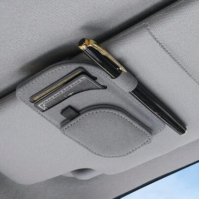 多功能磁性眼镜夹卡套，汽车遮阳板眼镜夹，高端遮阳板，多功能卡片收纳，汽车眼镜盒，时尚磁性汽车眼镜夹