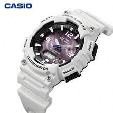 Đồng hồ Casio AQ-S810 năng lượng mặt trời, máy quartz, chống nước 100M, có đèn LED, dây đeo cao su dành cho nam. - Một cỡ - Xem 6