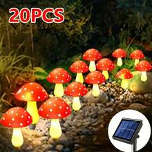 Solar Mushroom Pathway Lights, Outdoor Garden Decor Lamps, LED String Lights, Warm White, 8 Lighting Modes, Suitable For Yard, Walkway, Flower Bed And Holiday Party Ambiance Lighting - warm light - View 13