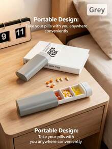 Portable Travel Pill Case With Compartments. Daily Pill Box, Essential For Travel. Can Hold Vitamins, Medicines, Tablets And Nutritional Supplements. Wish You Good Health. Multi-Compartment Medication Organizer. - View 9