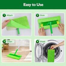 Microfir Mop Pa Compate Wit Er Sweeper Reusable Macine Wasable Pad Refills Mop Ead Replacemen  Multi  Floor Cleaning 10 Pack - As Pic - View 5