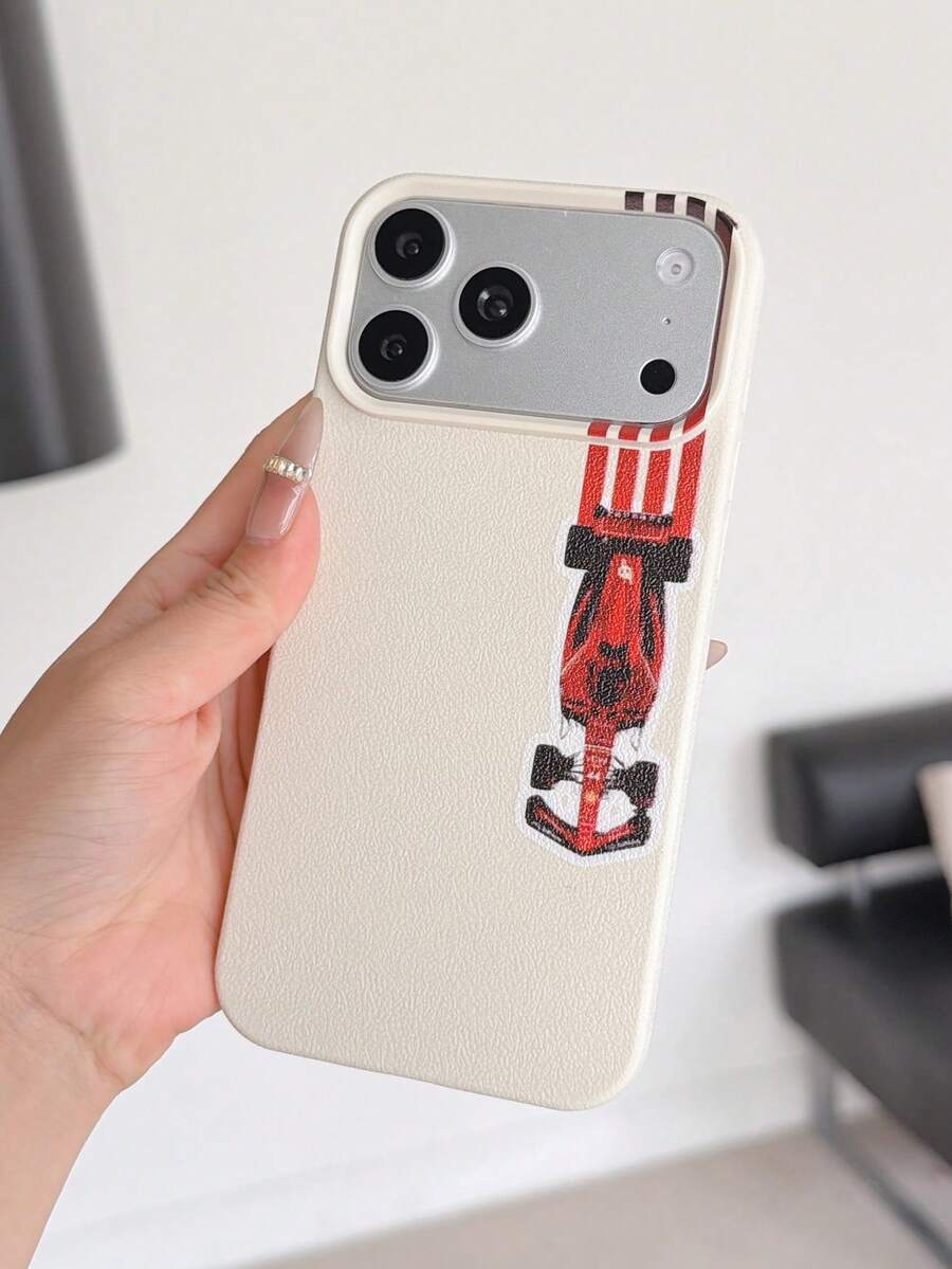 1pc Creative Red Stripe Remote Control Car Pattern Phone Case, Litchi Texture TPU Shockproof Anti-Scratch Soft Shell Suitable Compatible With Apple 11/12/13/14/14Plus/15/15Plus/16/16Plus/7/8Plus/17/17Pro And Other Models - Multicolor - View 1
