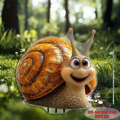 Đồ trang trí in 2D bằng acrylic, 1 chiếc cọc hình ốc sên dễ thương dùng trang trí sân vườn, thích hợp cho trang trí ngoài trời, sân cỏ và làm vườn > Trang trí ngoài trời > Cọc vườn, in 2D phẳng