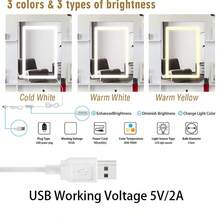 White Vanity Table With LDE Lighted Mirror, Stool, Drawers, Storage Shelves, Makeup Dressing Table With LDE Mirror, 10 LED Bulbs - Adjustable Lighted Modes - LED Sliding Mirror - Dressing Table Set - White - View 10