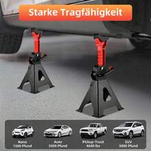 2er Set Wagenheber-Sicherheitshalterungen, Stabiler Standschraubenhalter für Kfz-Reparatur, Fahrzeugheber Sicherung, Robuste Halterung für Werkstatt & Heimwerker - 3 Tonnen in 2 Paketen - Übersicht 7