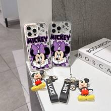 This Disney Mickey Mouse Pattern Lanyard Phone Case Features A Strong Magnetic Closure And Full Coverage Of Acrylic And TPU Material. It's Shockproof, Lightweight, And Suitable For IPhone17/16/11/13/15/15 Plus/15 Pro/15 Pro Max/12/14 Pro Max/11 Pro Max/12 Pro/12 Pro Max/13. It's A Popular Birthday Gift, Business Gift, Durable, Stain-Resistant, And Fingerprint-Resistant New Phone Case For Men And Women. It Also Includes A Mickey Mouse Phone Case And Mickey Mouse Doll Bracelet. Compatible With SamsungGalaxy S20, S21, S22, S23, And S24 Series. It's The Perfect Gift For Friends And Family. This Stylish Phone Case Is Fun, Lightweight, And Durable. IPhone17 Pro Max Phone Case, Minnie Phone Case. - Trong sáng - Xem 8