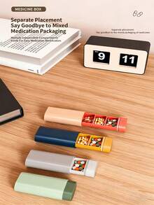 Portable Travel Pill Case With Compartments. Daily Pill Box, Essential For Travel. Can Hold Vitamins, Medicines, Tablets And Nutritional Supplements. Wish You Good Health. Multi-Compartment Medication Organizer. - View 7
