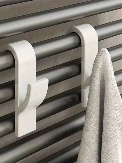 2 chiếc móc treo khăn sưởi gắn tường, móc treo khăn tắm, móc treo khăn sưởi, móc treo quần áo gắn trên thanh tản nhiệt, giá treo khăn tắm, móc treo khăn quàng cổ, phụ kiện phòng tắm gia đình, móc treo quần áo gắn tường dễ lắp đặt, tiết kiệm không gian, móc treo khăn sưởi bền chắc để treo áo choàng, quần áo và khăn tắm, không cần khoan (Màu ngẫu nhiên)